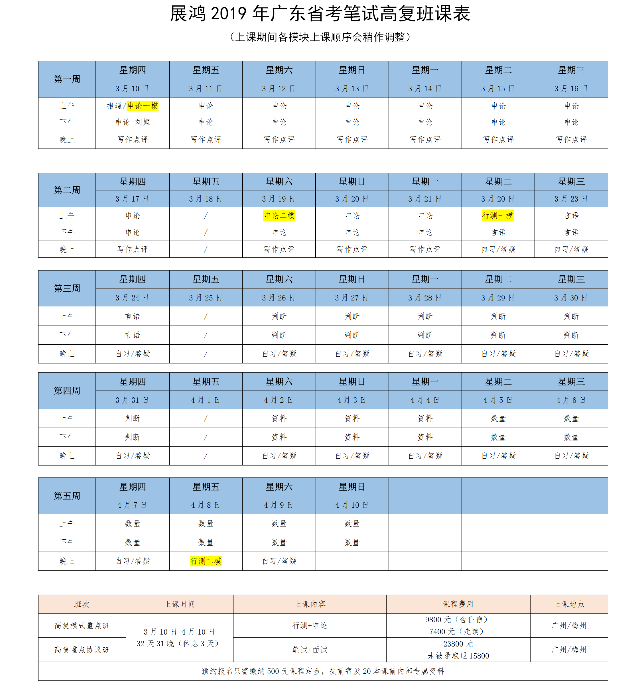 【2.18】展鸿2019年省考笔试高复班二期课表.png